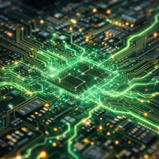 Circuito elettronico con scia luminosa
