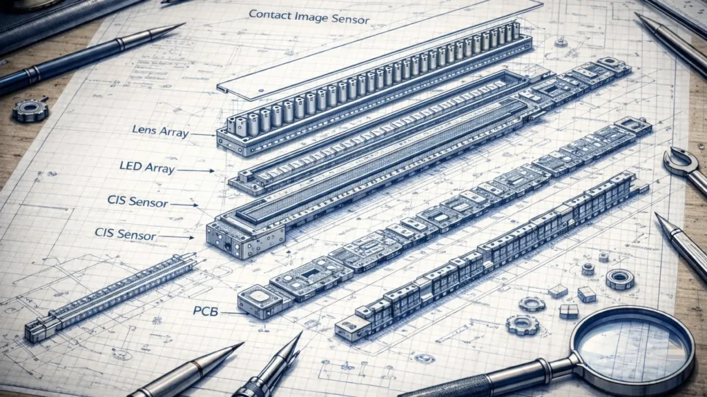 Immagine di un progetto cartaceo con gli schemi disegnati dei sensori