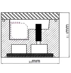 Technical draw of mini structure Normal Single Light Guide Structure