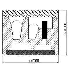 Technical draw of mini structure Single Light Guide with Transmission