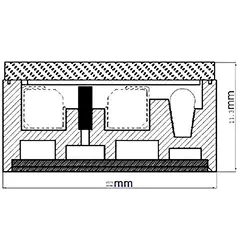 Technical draw of mini structure UV Light Guide with Transmission