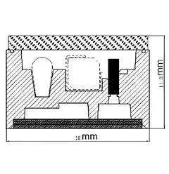 Technical draw of mini structure Normal Single Light Guide with Transmission